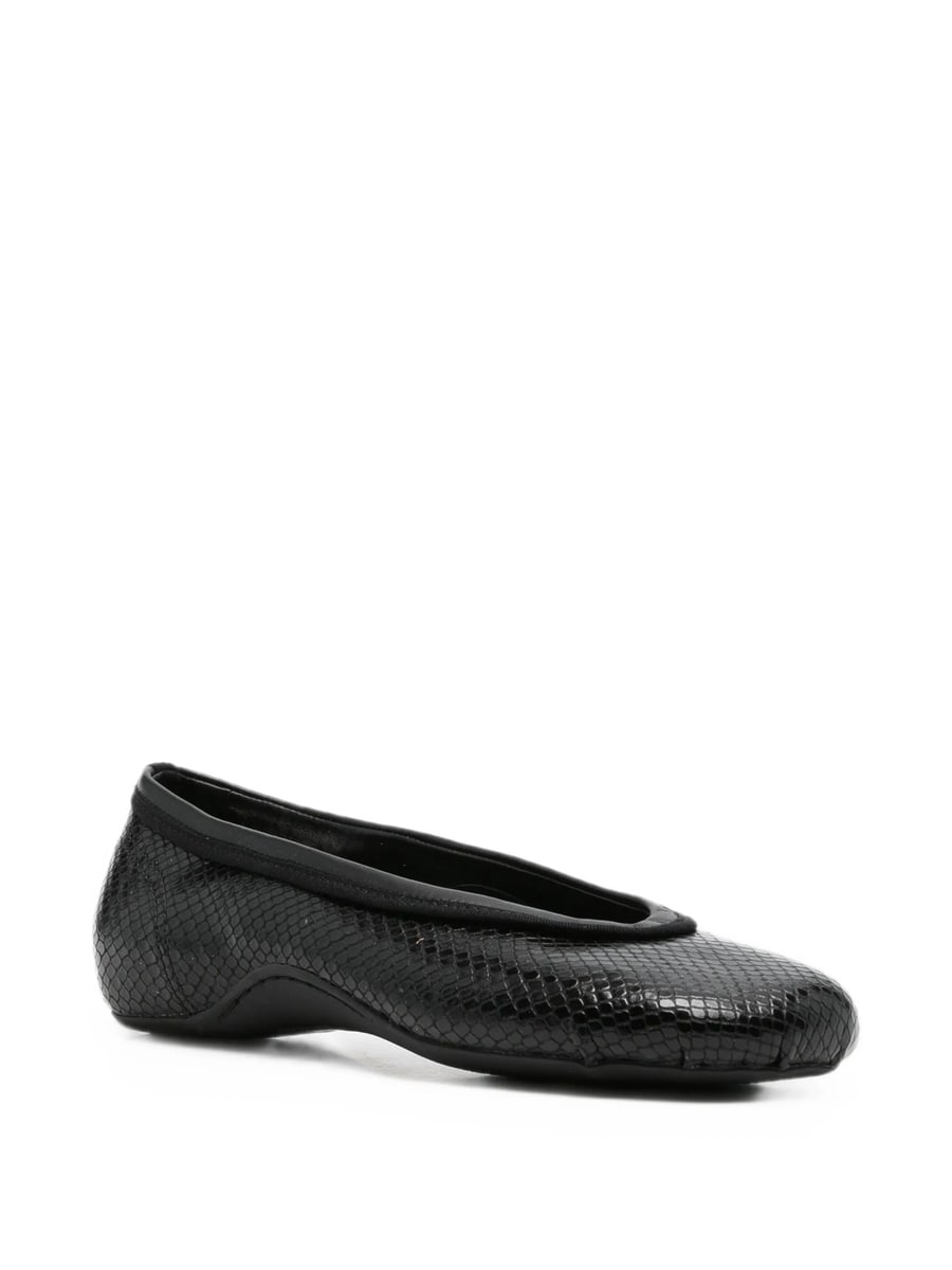 Dries Van Noten Dries Van Noten Round-toe Snake-effect Ballet Flats, view 2