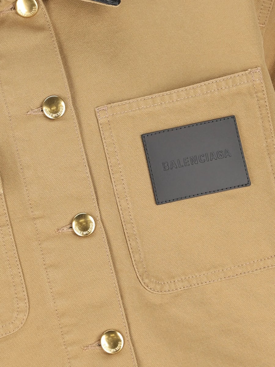 Balenciaga Balenciaga Leather-collar Cropped Jacket, view 2