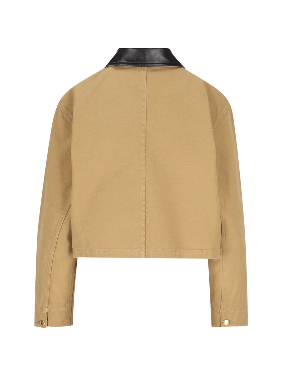 Balenciaga Balenciaga Leather-collar Cropped Jacket, view 4