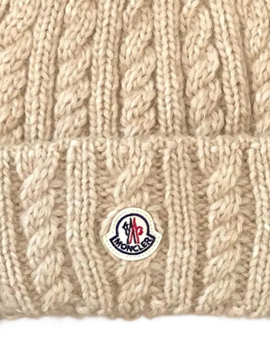 Moncler Moncler Cable Knit Wool Blend Beanie, view 2
