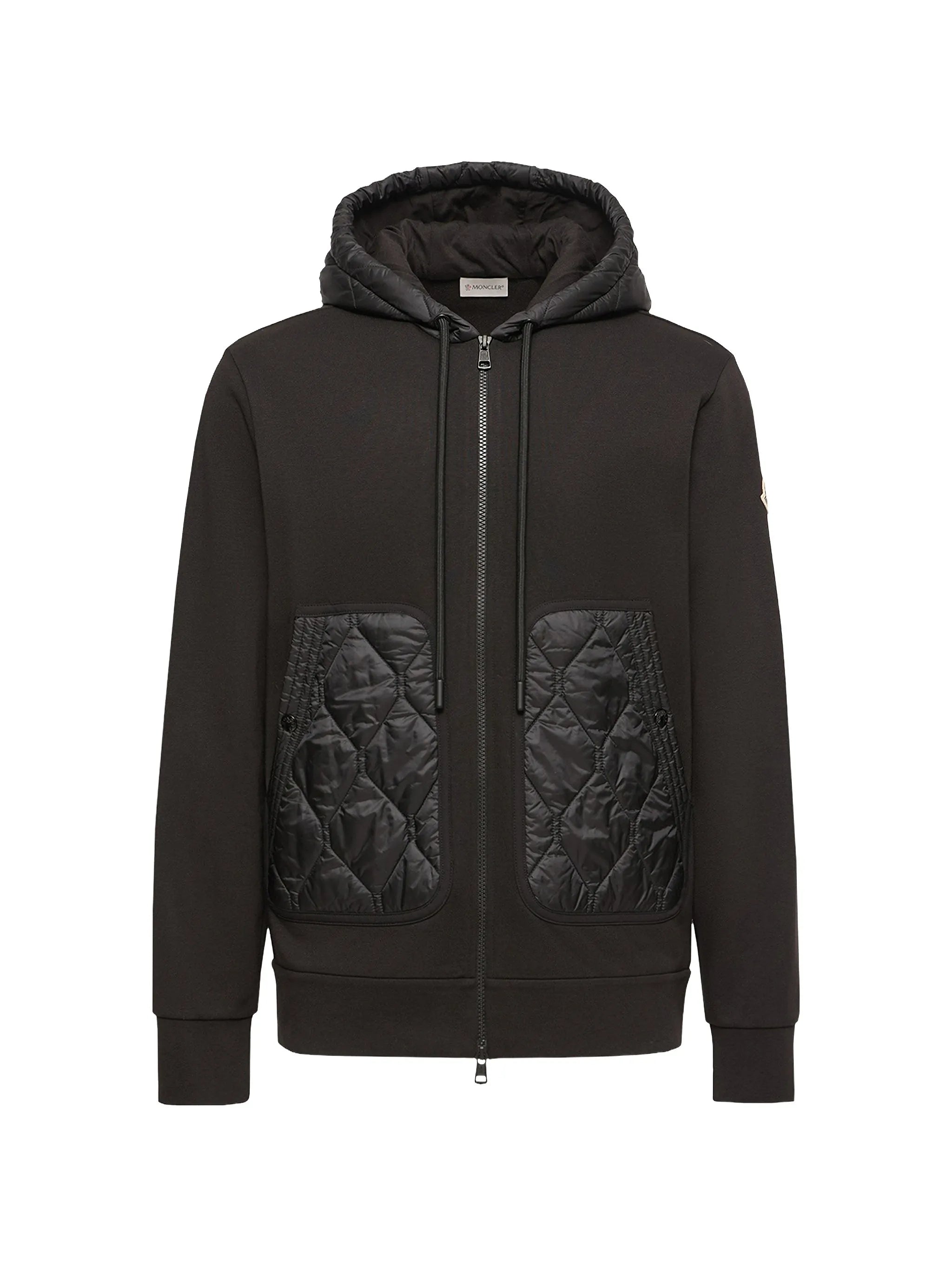 Moncler Moncler Quilted-panel Zip-up Hoodie