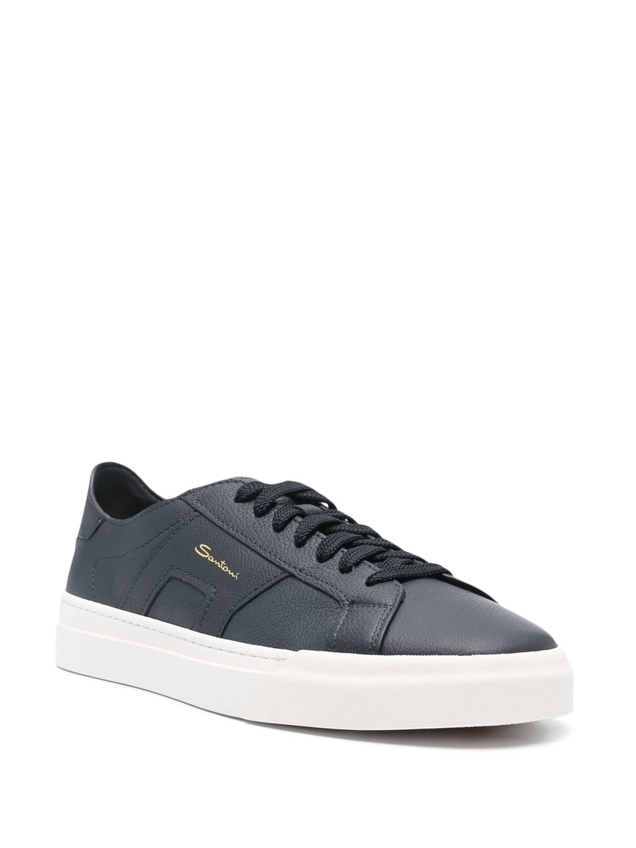 Santoni Santoni Grained Leather Sneakers, view 4