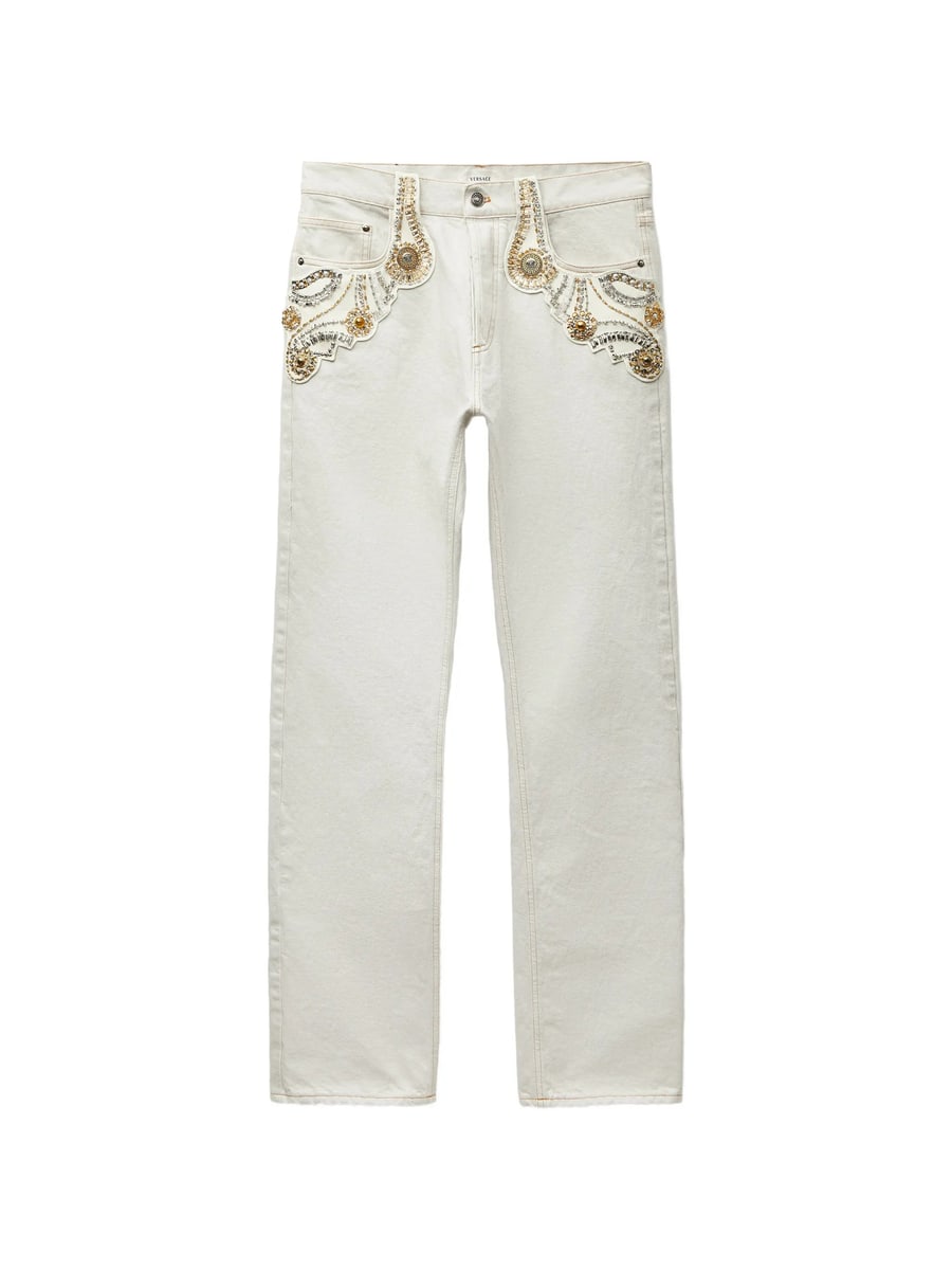 Versace Versace Embellished Straight-leg Jeans