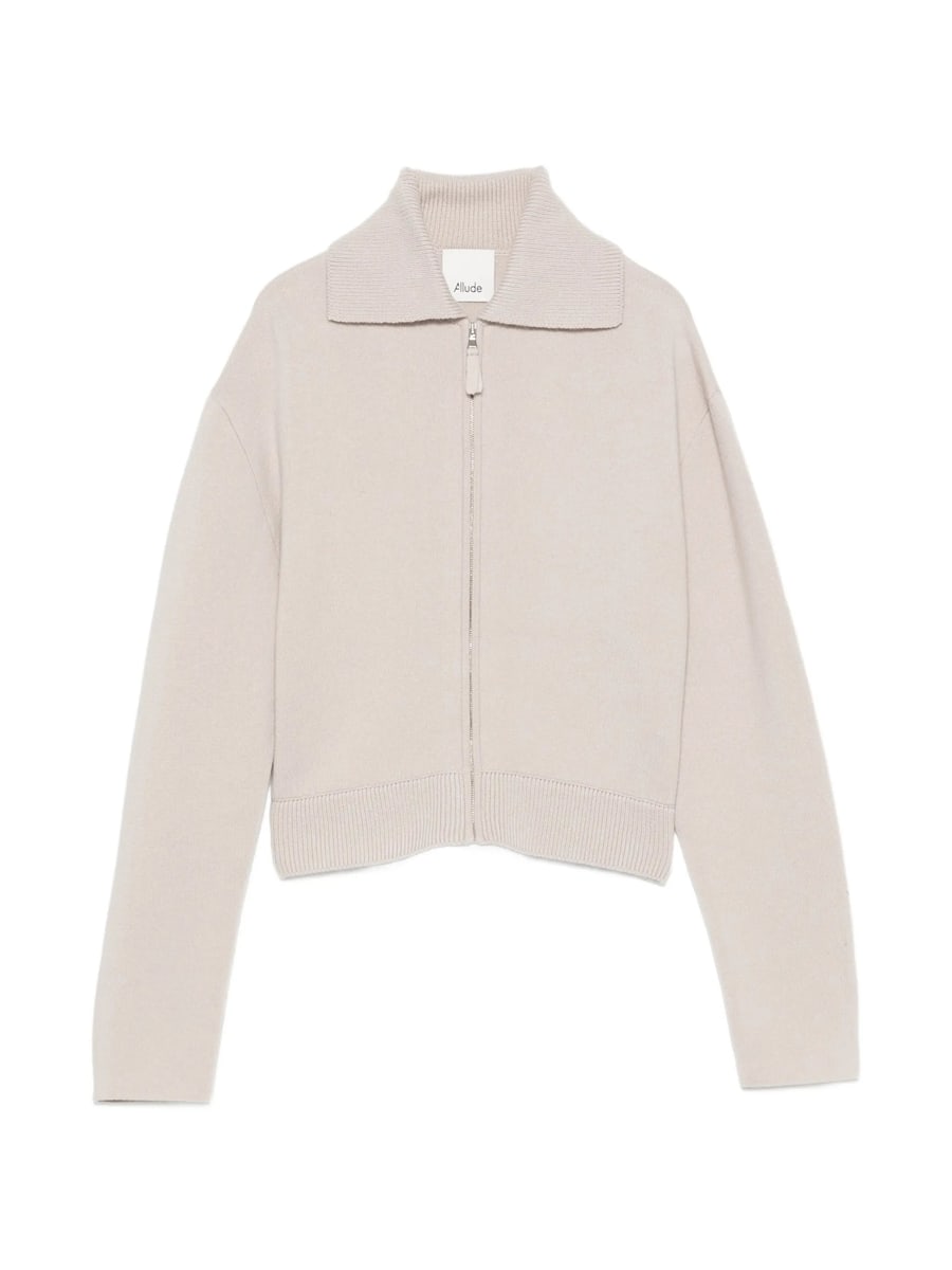 Allude Allude Zip-up Ribbed-trim Cardigan