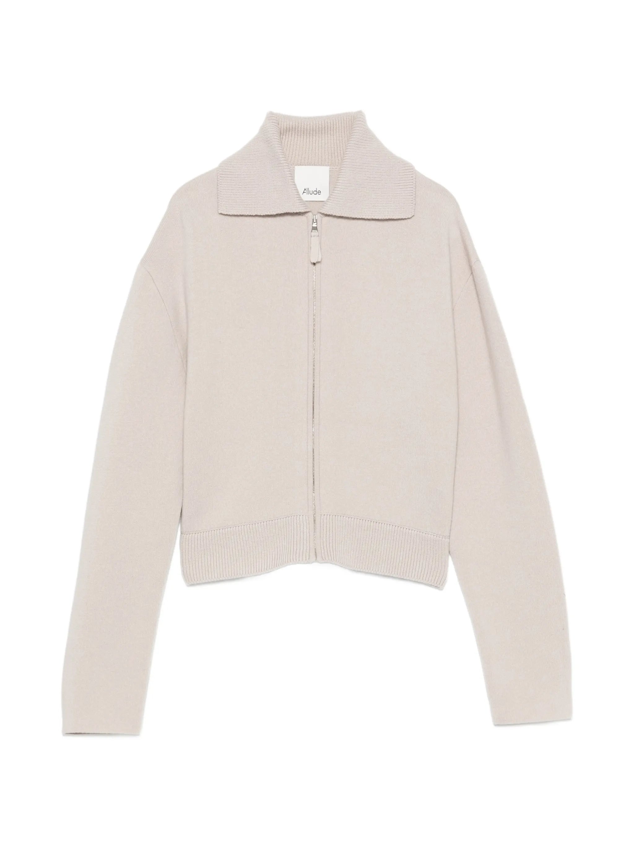 Allude Allude Zip-up Ribbed-trim Cardigan