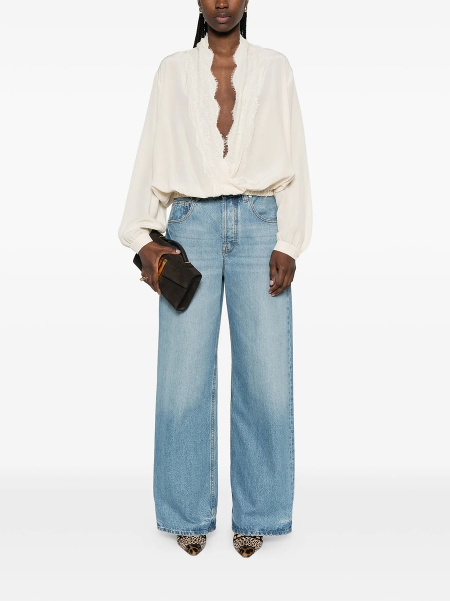 Valentino Valentino Lace-neck Blouse, view 3
