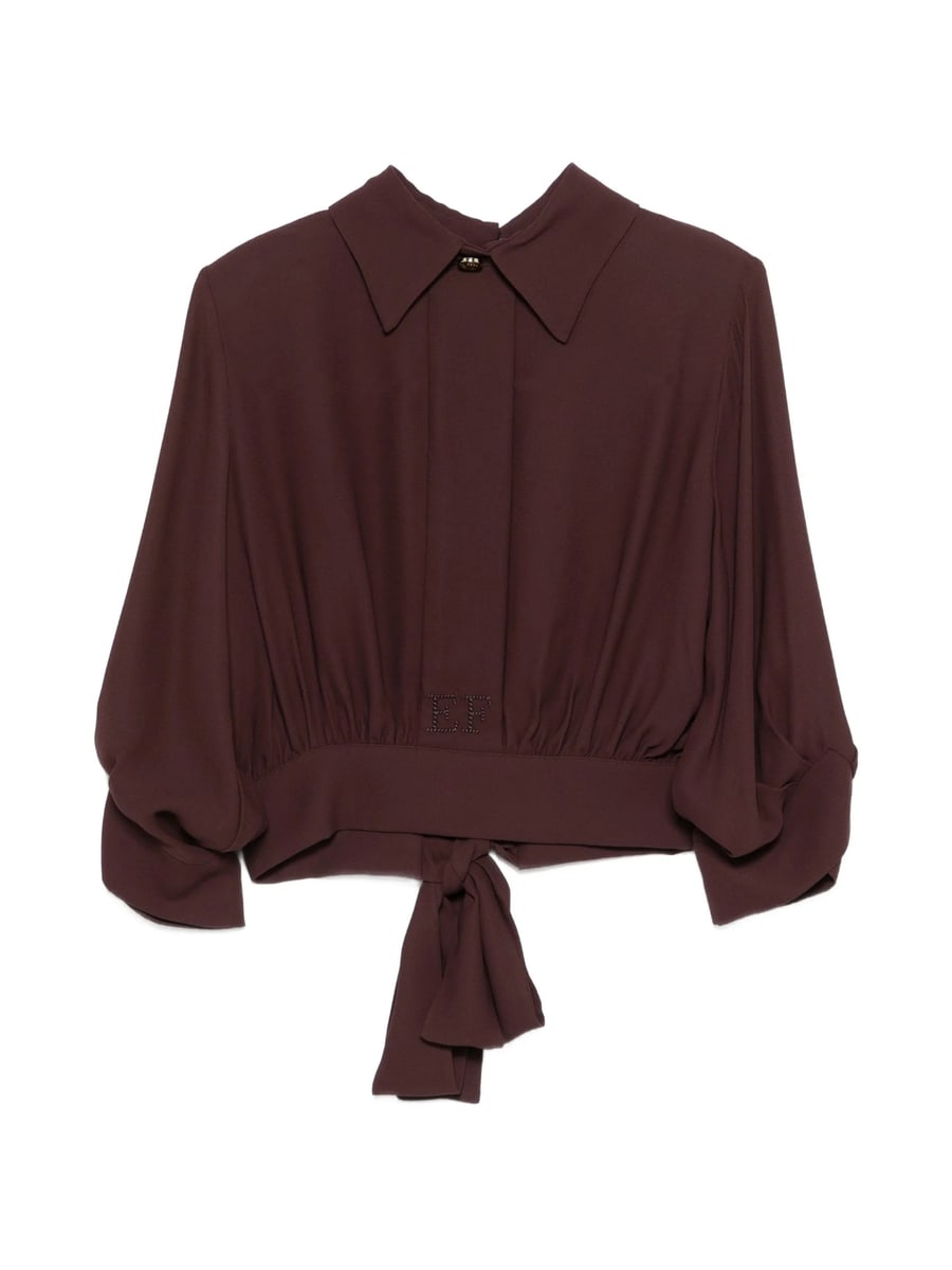 Elisabetta Franchi Elisabetta Franchi Blouse In Georgette Fabric With Sash Belt