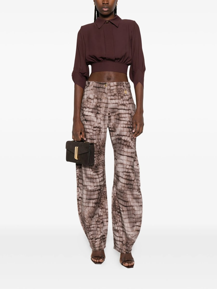 Elisabetta Franchi Elisabetta Franchi Blouse In Georgette Fabric With Sash Belt, view 4