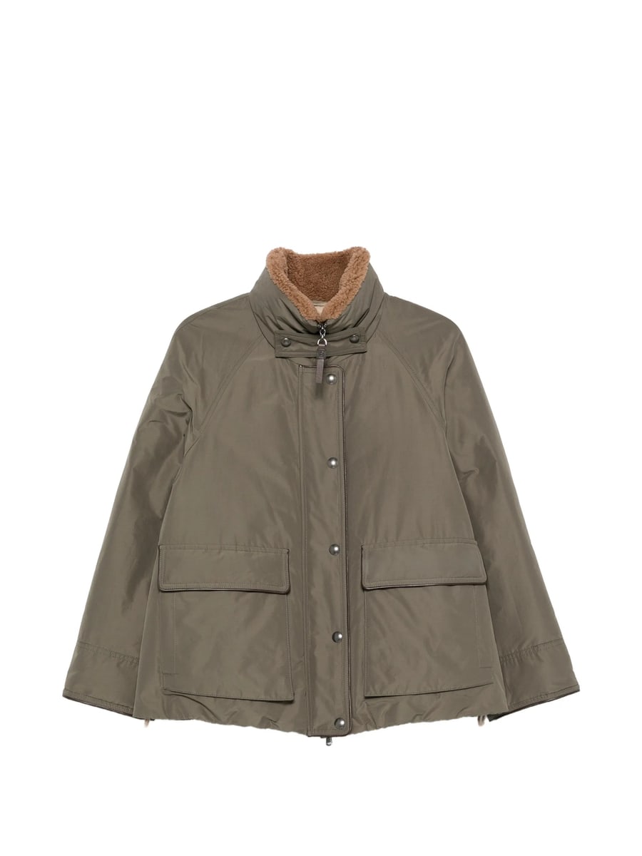 Brunello Cucinelli Brunello Cucinelli Shearling-collar Press-stud Jacket