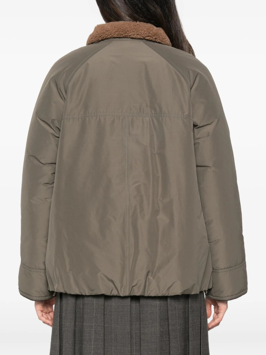Brunello Cucinelli Brunello Cucinelli Shearling-collar Press-stud Jacket, view 2