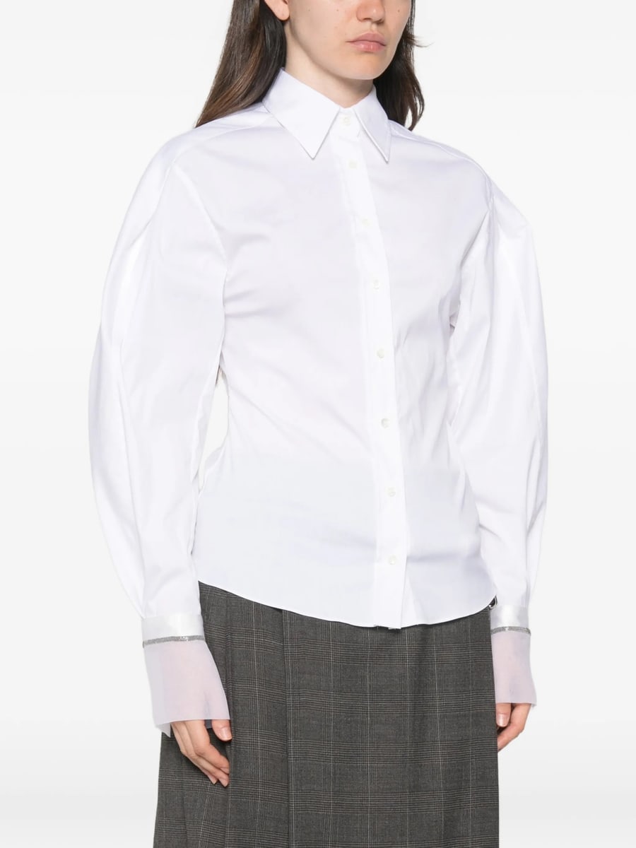 Brunello Cucinelli Brunello Cucinelli Puff-sleeve Button-down Shirt, view 4
