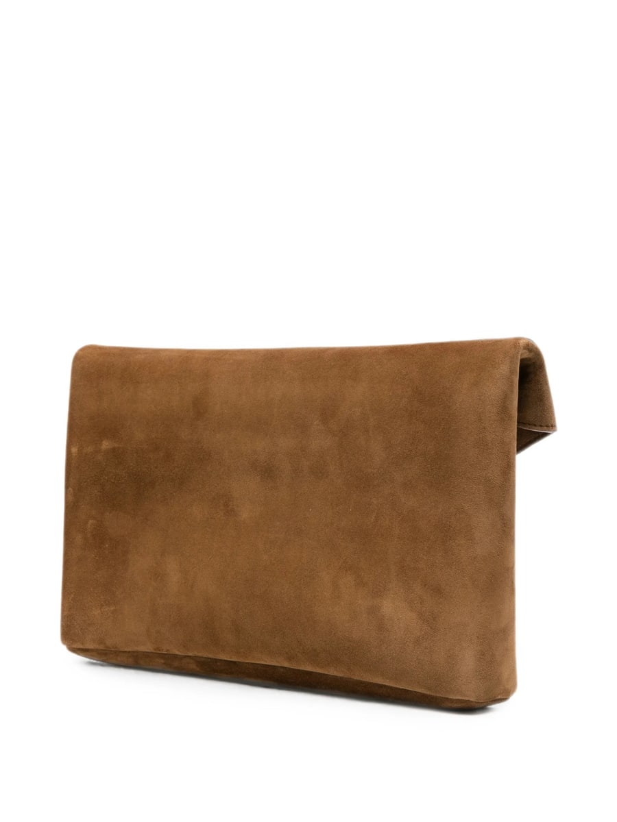 Saint Laurent Saint Laurent Large Cassandre Suede Clutch Bag, view 4