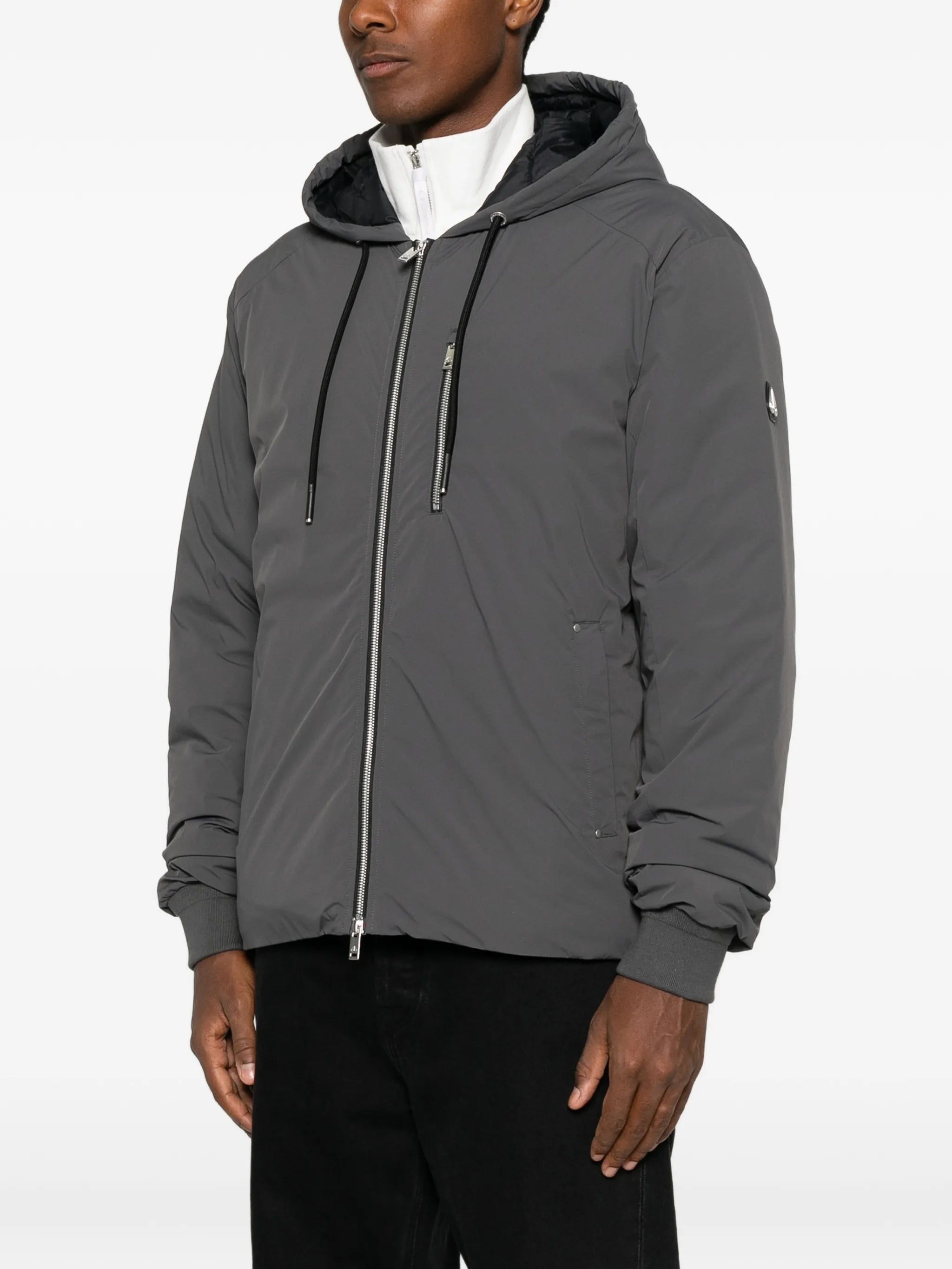 Moose Knuckles Moose Knuckles Drawstring-hooded Logo-patch Jacket, view 2