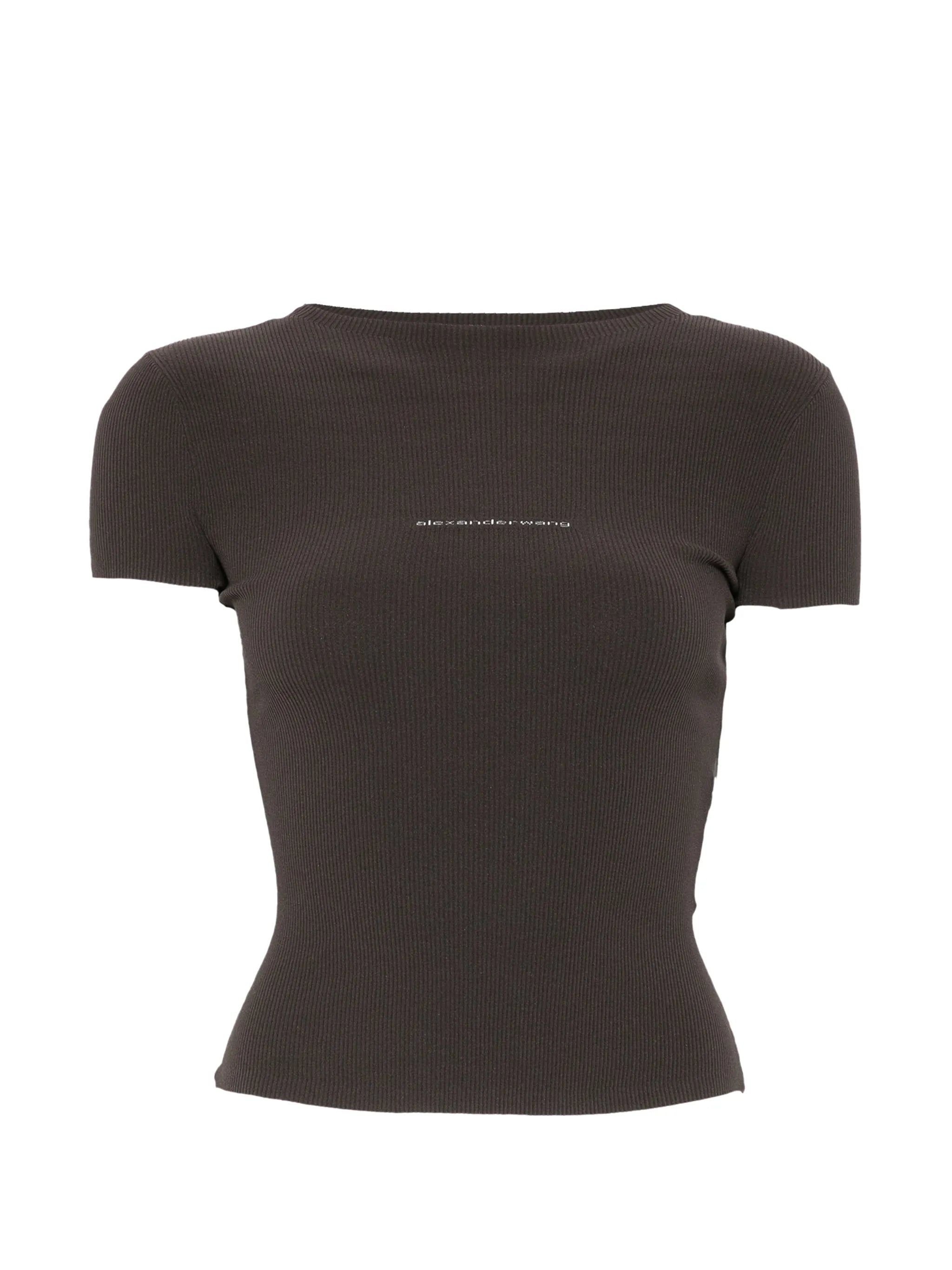 Alexander Wang Alexander Wang Ribbed-knit Logo-print T-shirt