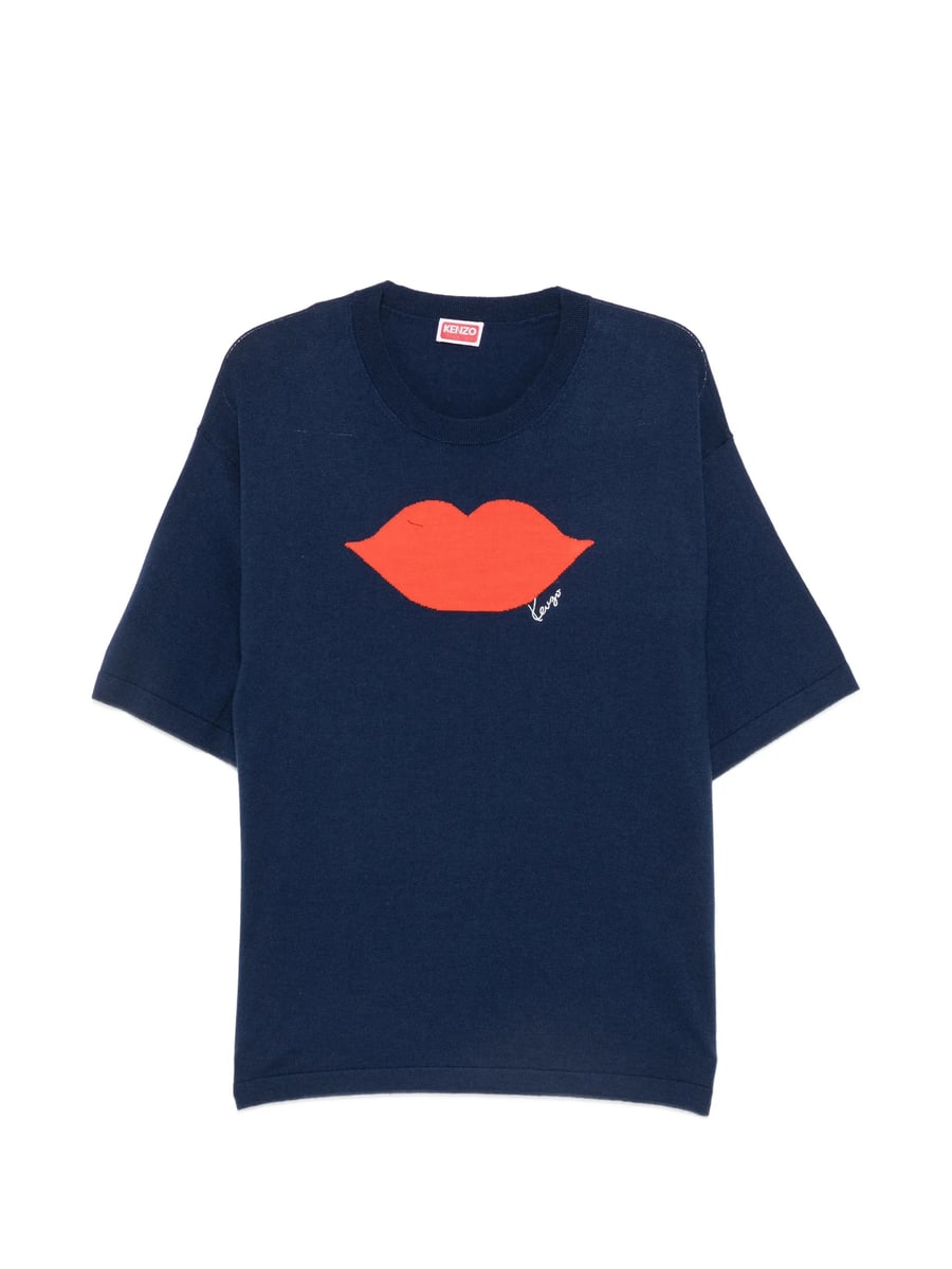 Kenzo Kenzo Lips-intarsia Short-sleeve Sweater