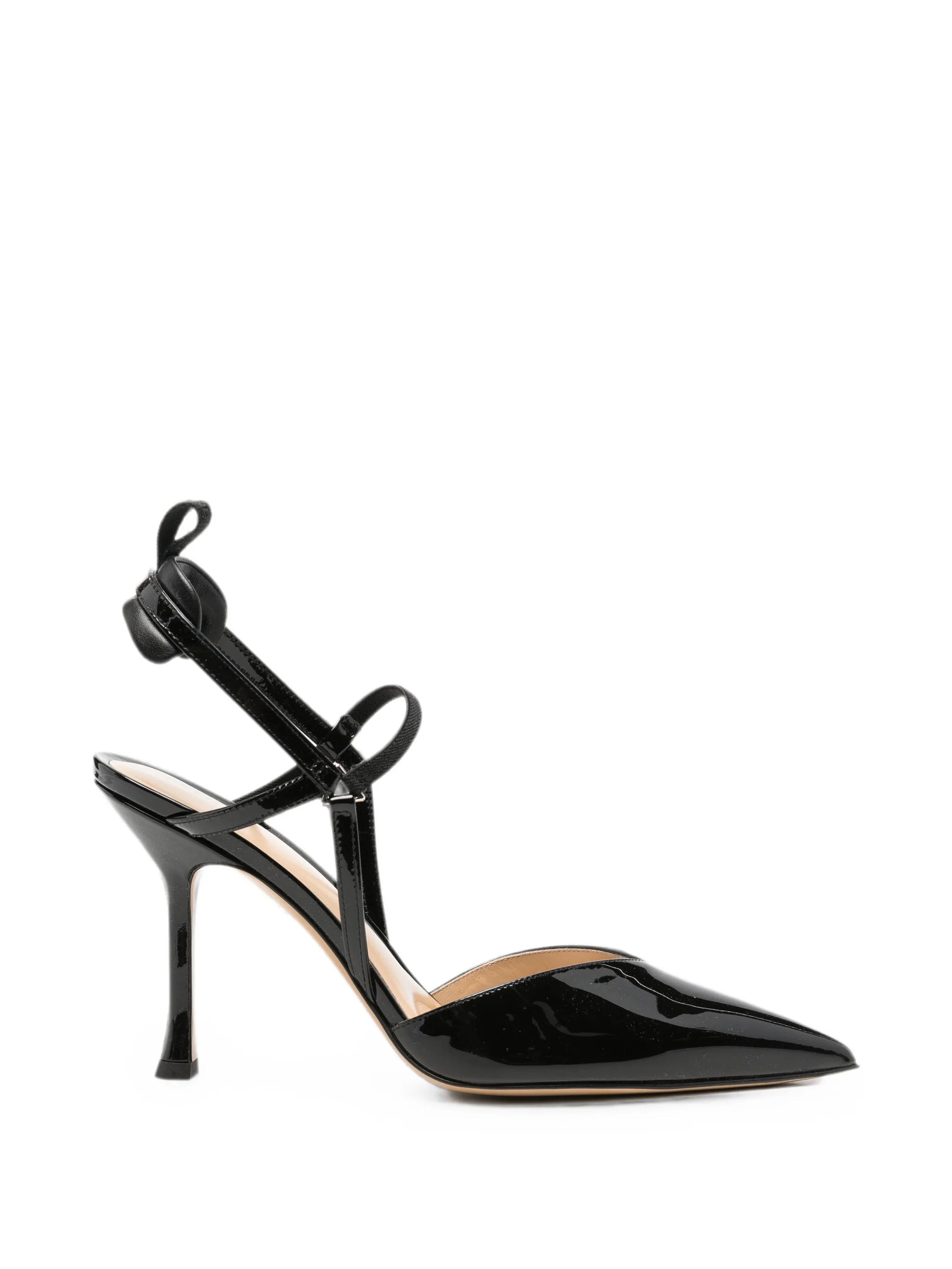 Fendi Fendi Very Colibrì Black Patent Leather High-heeled Slingbacks Pumps