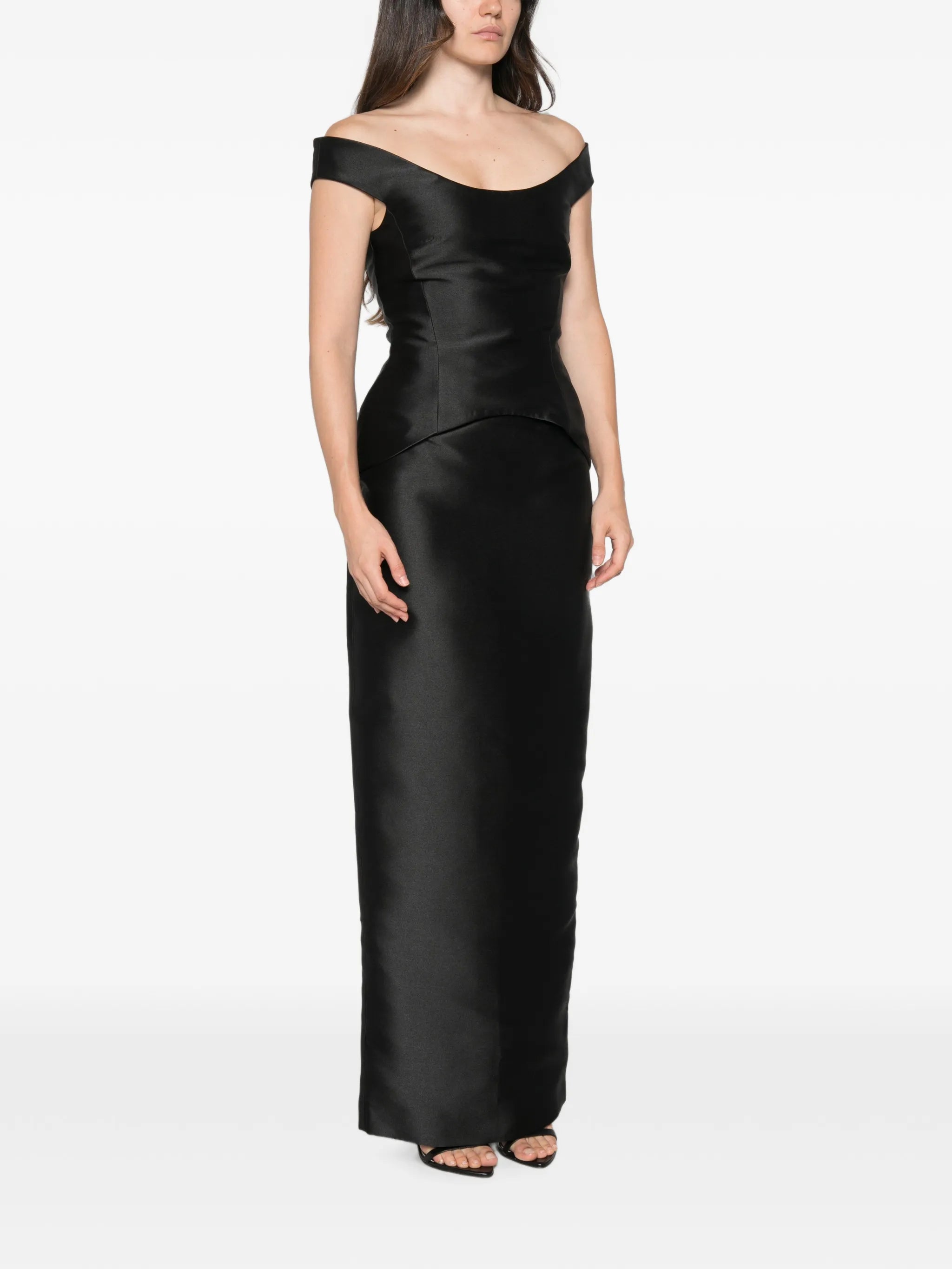 Solace London Solace London Pieta Off-shoulder Peplum-waist Maxi Dress, view 2
