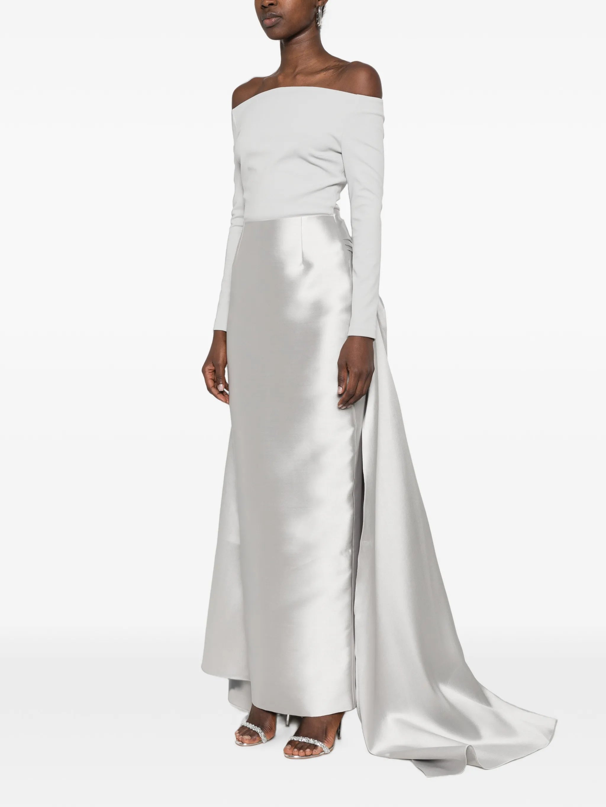 Solace London Solace London Off-shoulder Draped Gown Maxi Dress, view 2