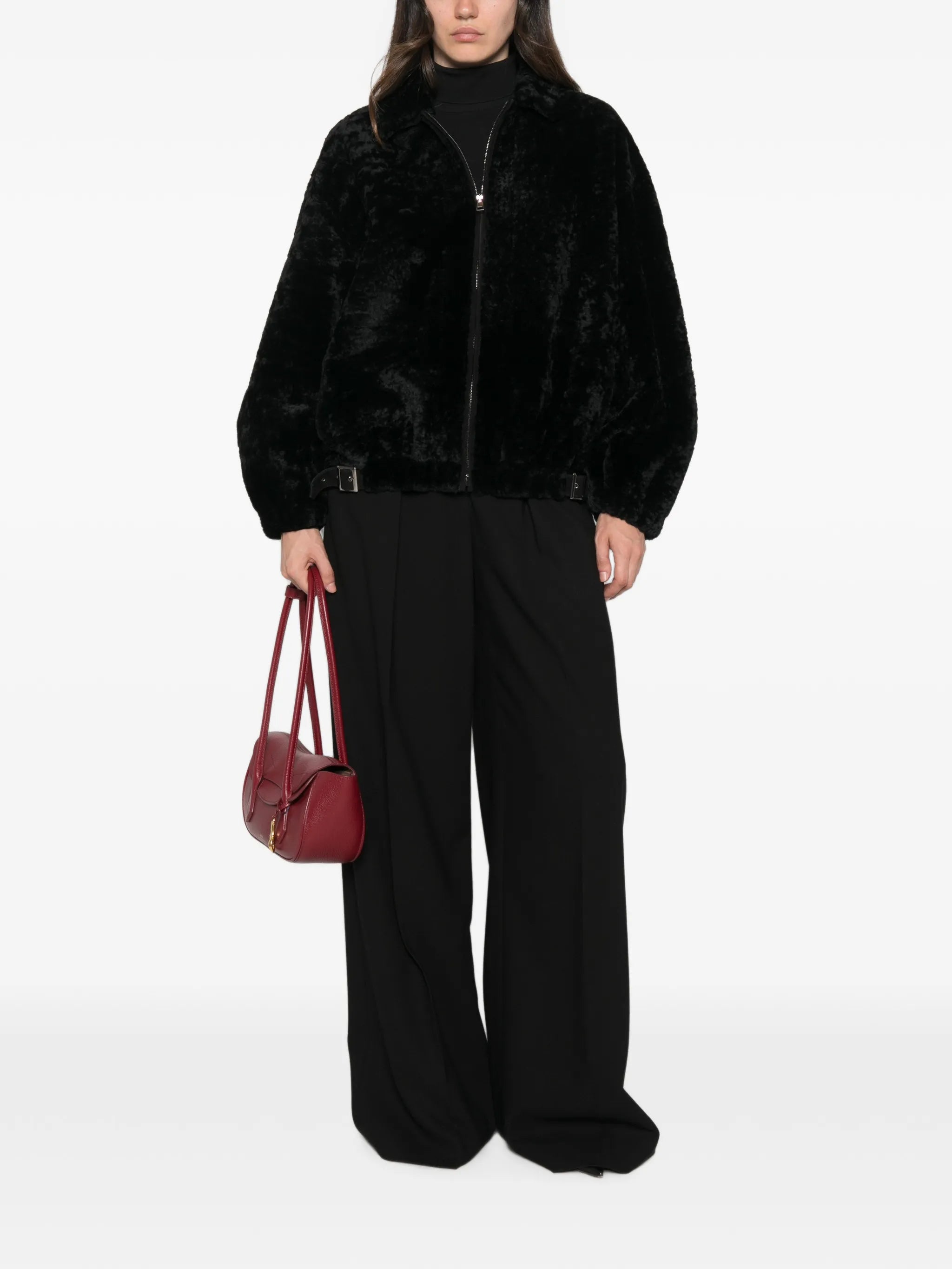 Simonetta Ravizza Simonetta Ravizza Strappy Buckle-detail Fur Jacket, view 2