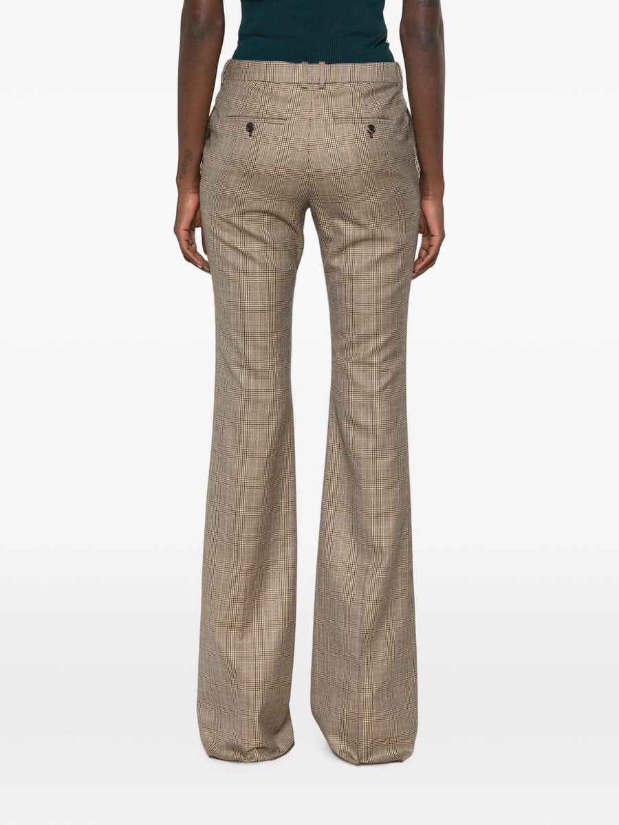 Saint Laurent Saint Laurent Check-pattern Flared Trousers, view 3