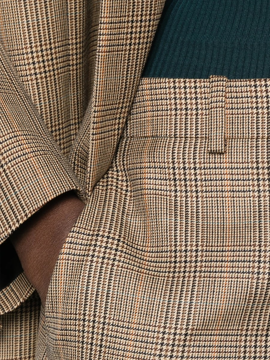Saint Laurent Saint Laurent Check-pattern Flared Trousers, view 4