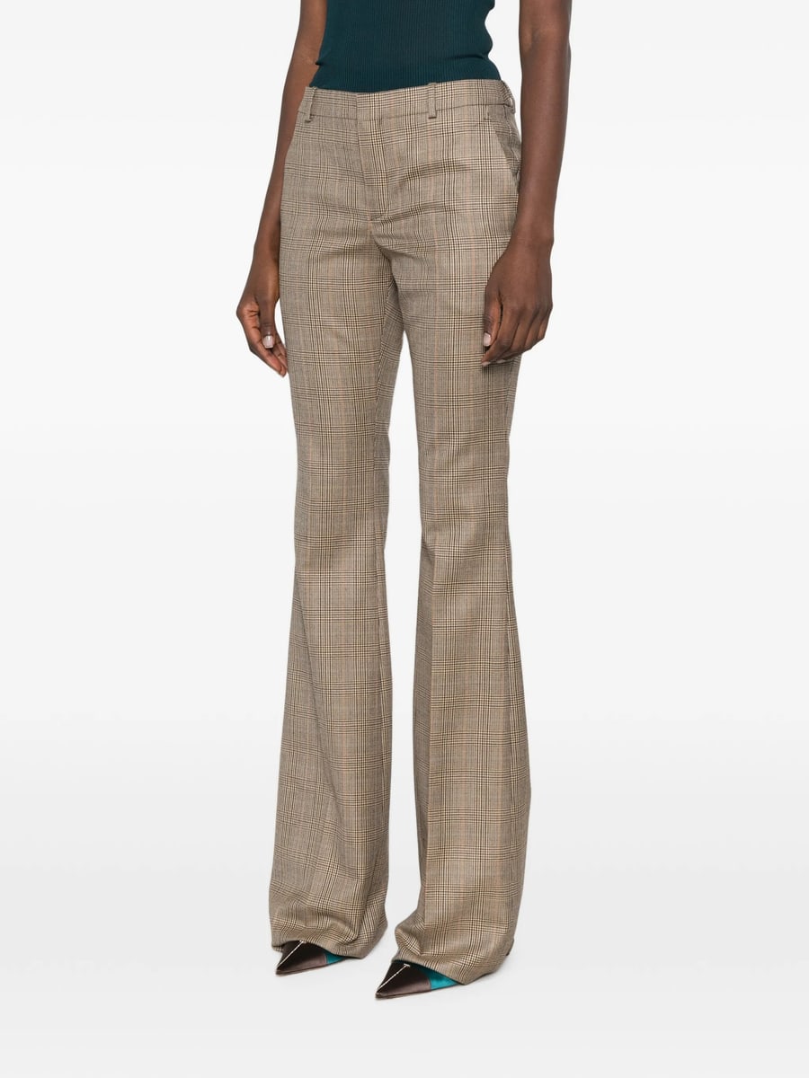 Saint Laurent Saint Laurent Check-pattern Flared Trousers, view 5