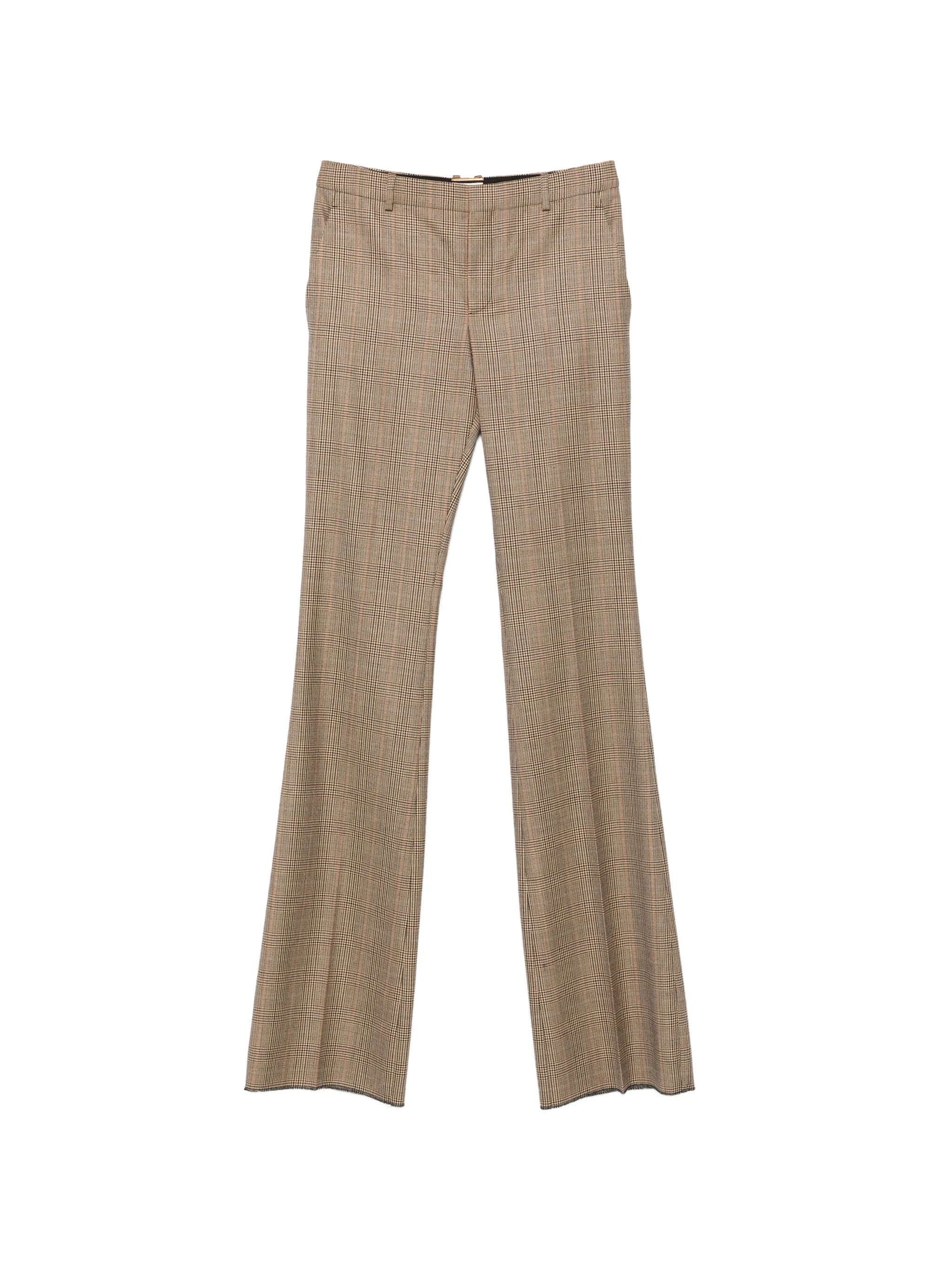 Saint Laurent Saint Laurent Check-pattern Flared Trousers