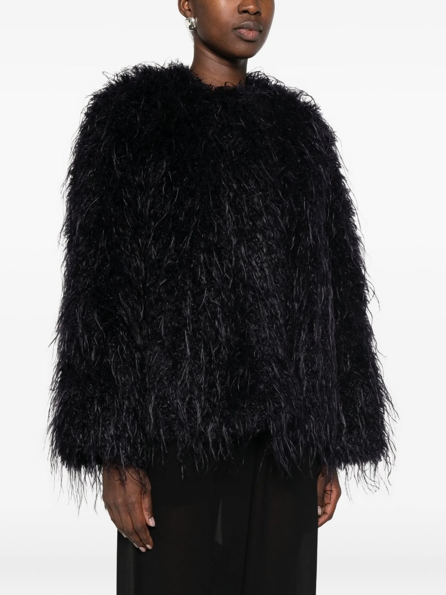Forte_Forte Forte Forte Feather-effect Mycoatnotte Coat, view 3