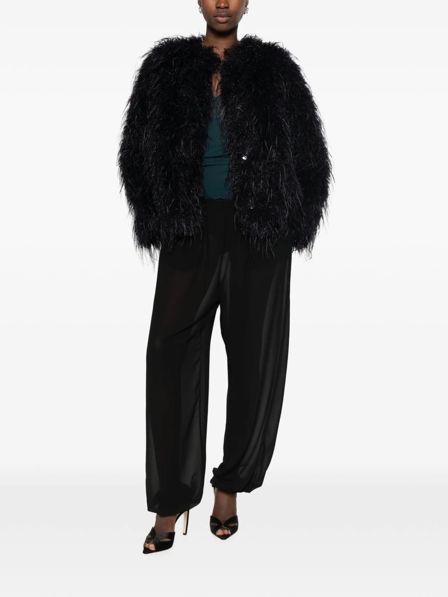 Forte_Forte Forte Forte Feather-effect Mycoatnotte Coat, view 5