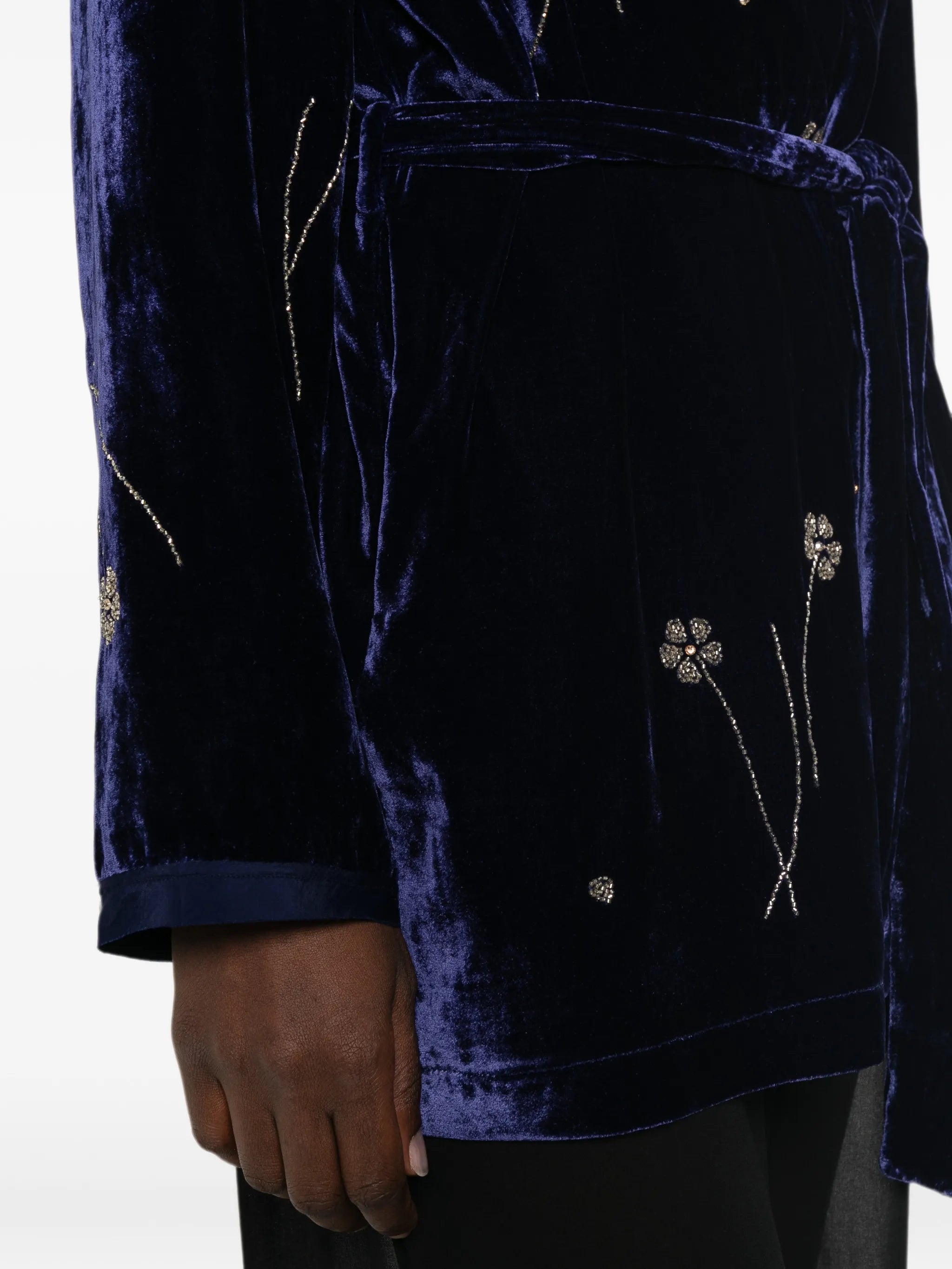 Forte_Forte Forte Forte Bead-embellished Velvet Jacket, view 2