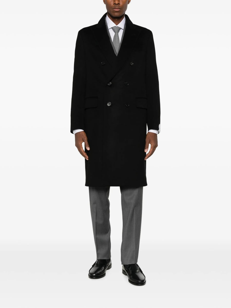 Caruso Caruso Double-breasted Peaked-lapel Coat, view 3