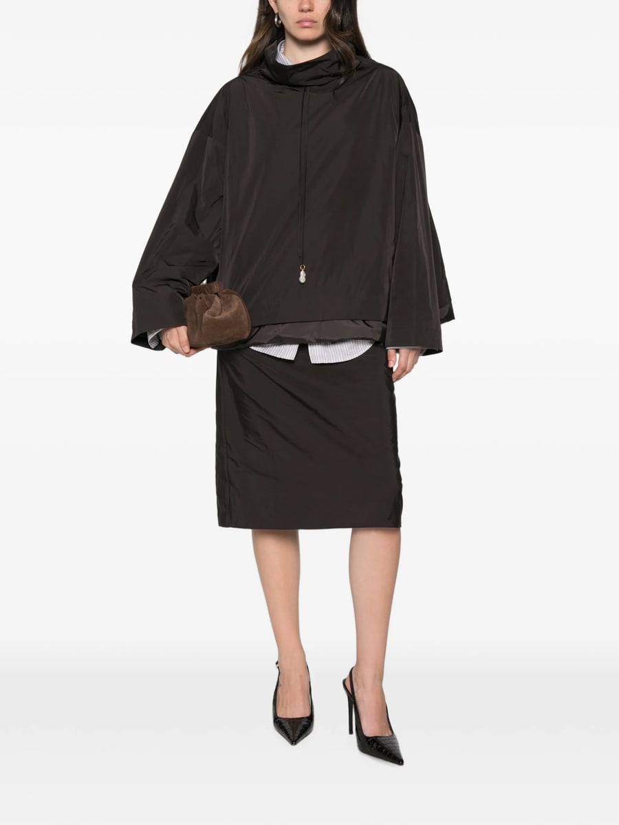 Carven Carven Pearl-embellished Gathered Midi Skirt, view 4