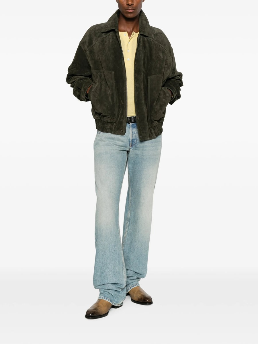 Saint Laurent Saint Laurent Suede Bomber Jacket, view 2