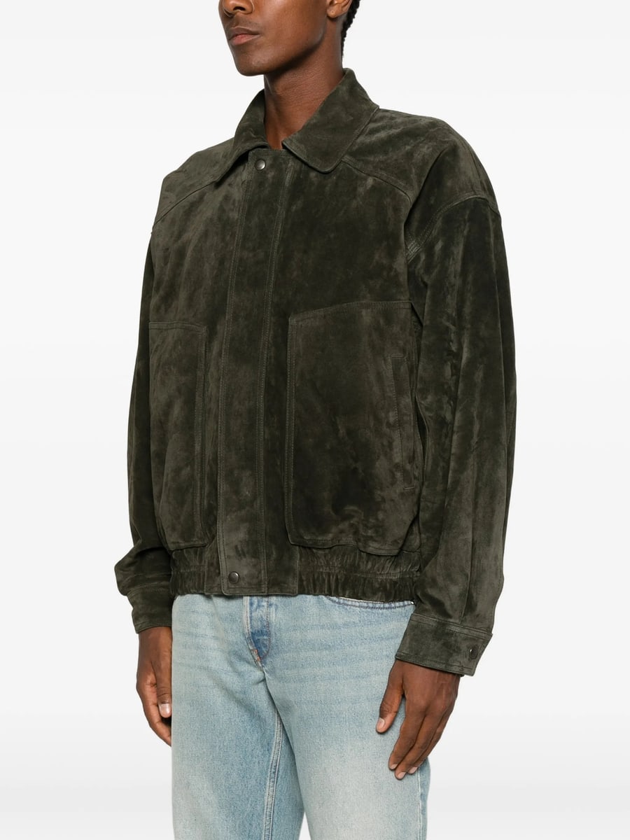 Saint Laurent Saint Laurent Suede Bomber Jacket, view 3