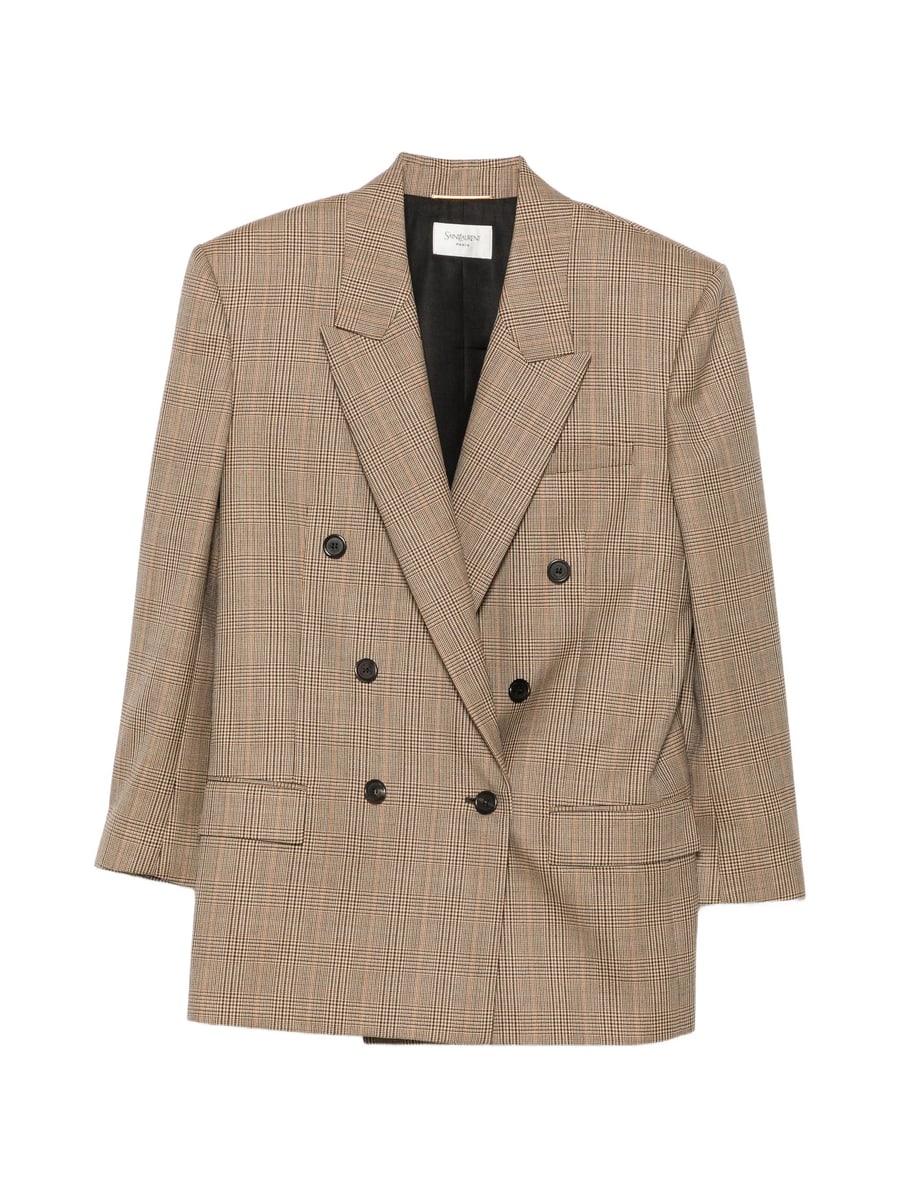 Saint Laurent Saint Laurent Check-pattern Double-breasted Blazer