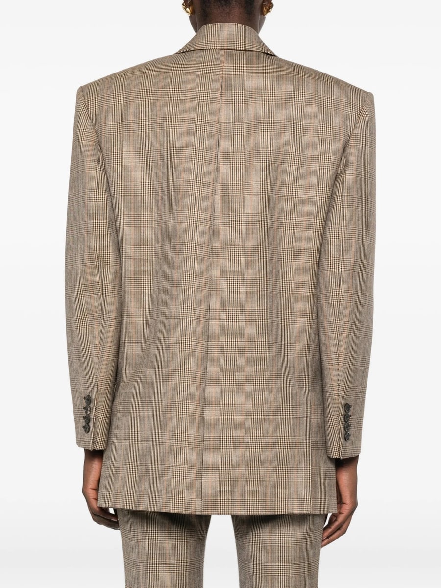 Saint Laurent Saint Laurent Check-pattern Double-breasted Blazer, view 4