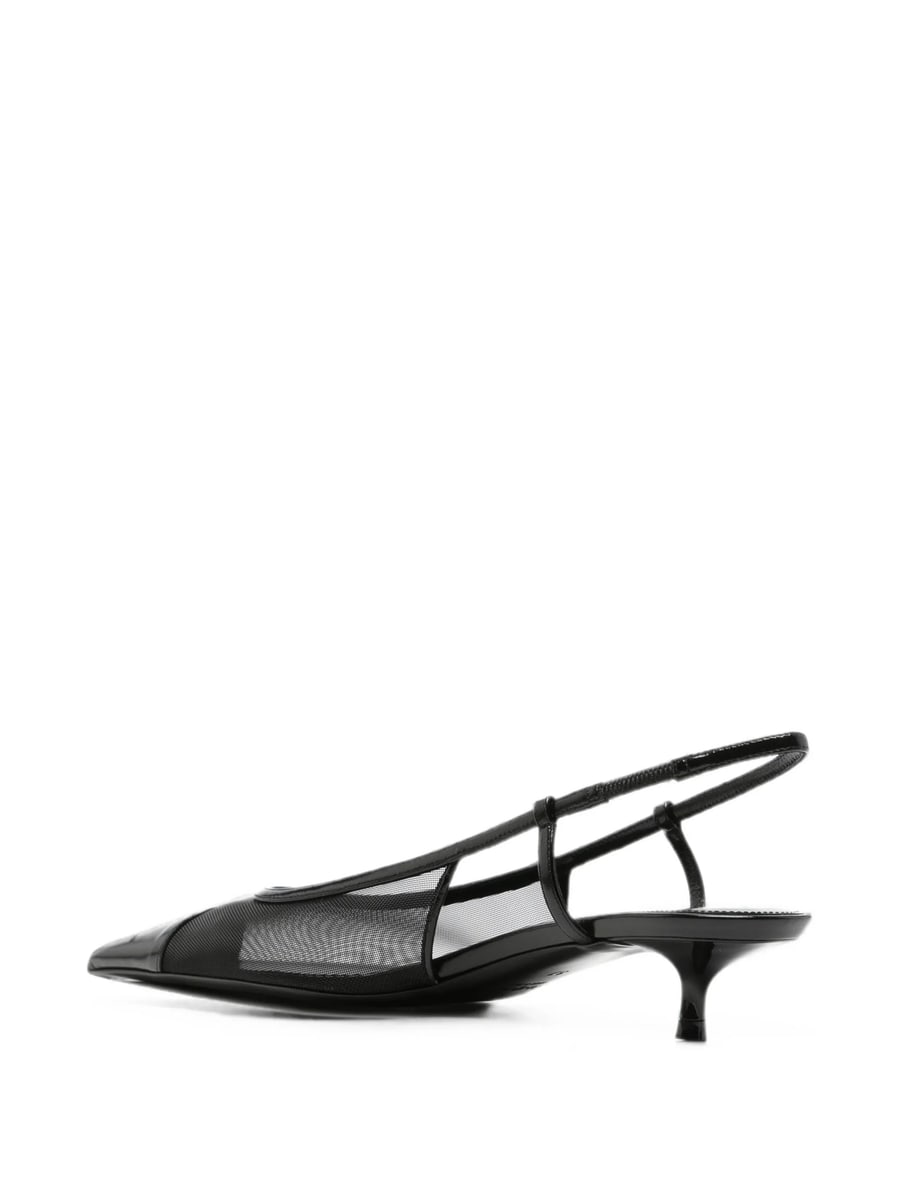 Saint Laurent Saint Laurent Mesh-panelled Pointed-toe Slingback Pumps, view 2