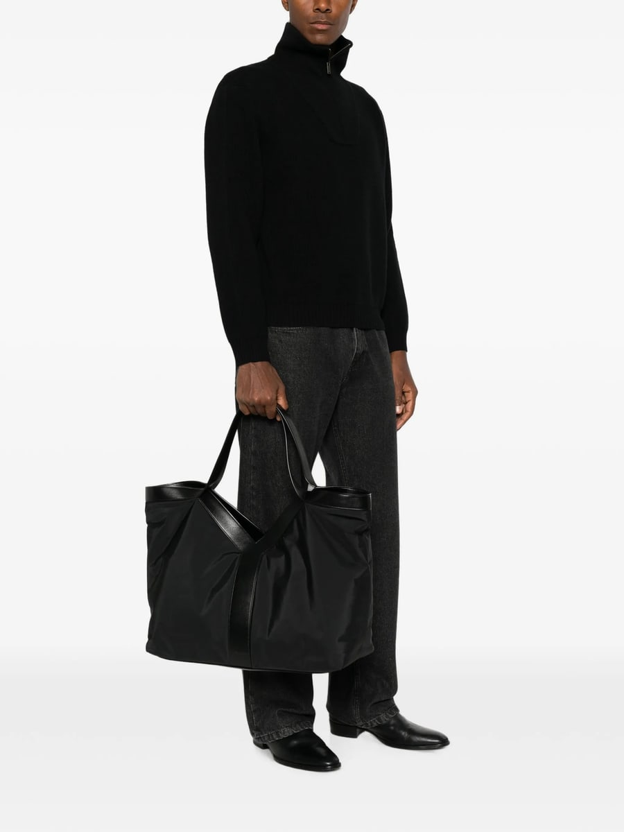 Saint Laurent Saint Laurent Leather-trim Tote Bag, view 3