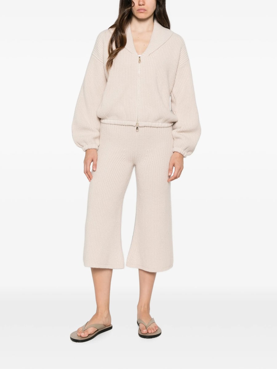 Ely Ely Ely Ely Ribbed-knit Cropped Trousers, view 2