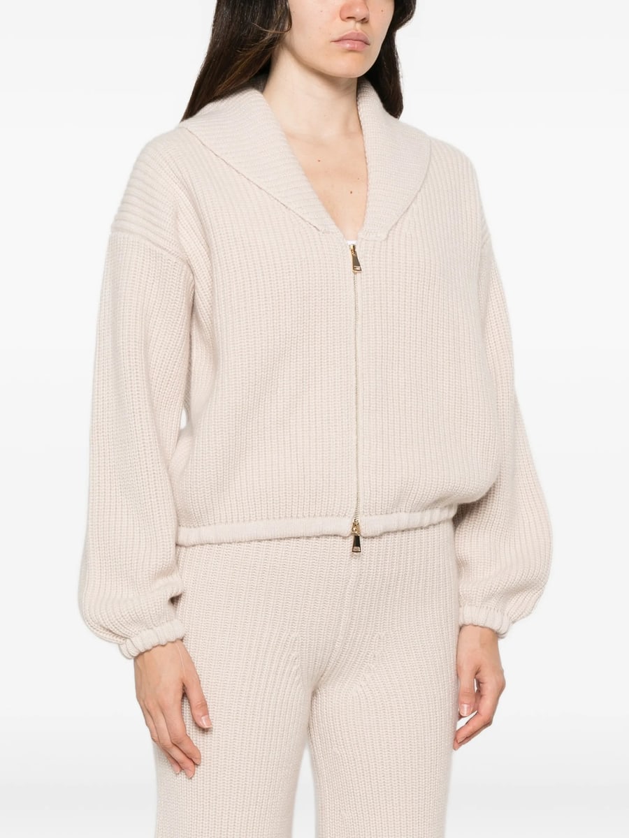 Ely Ely Ely Ely Ribbed-knit Zip-up Cardigan, view 5