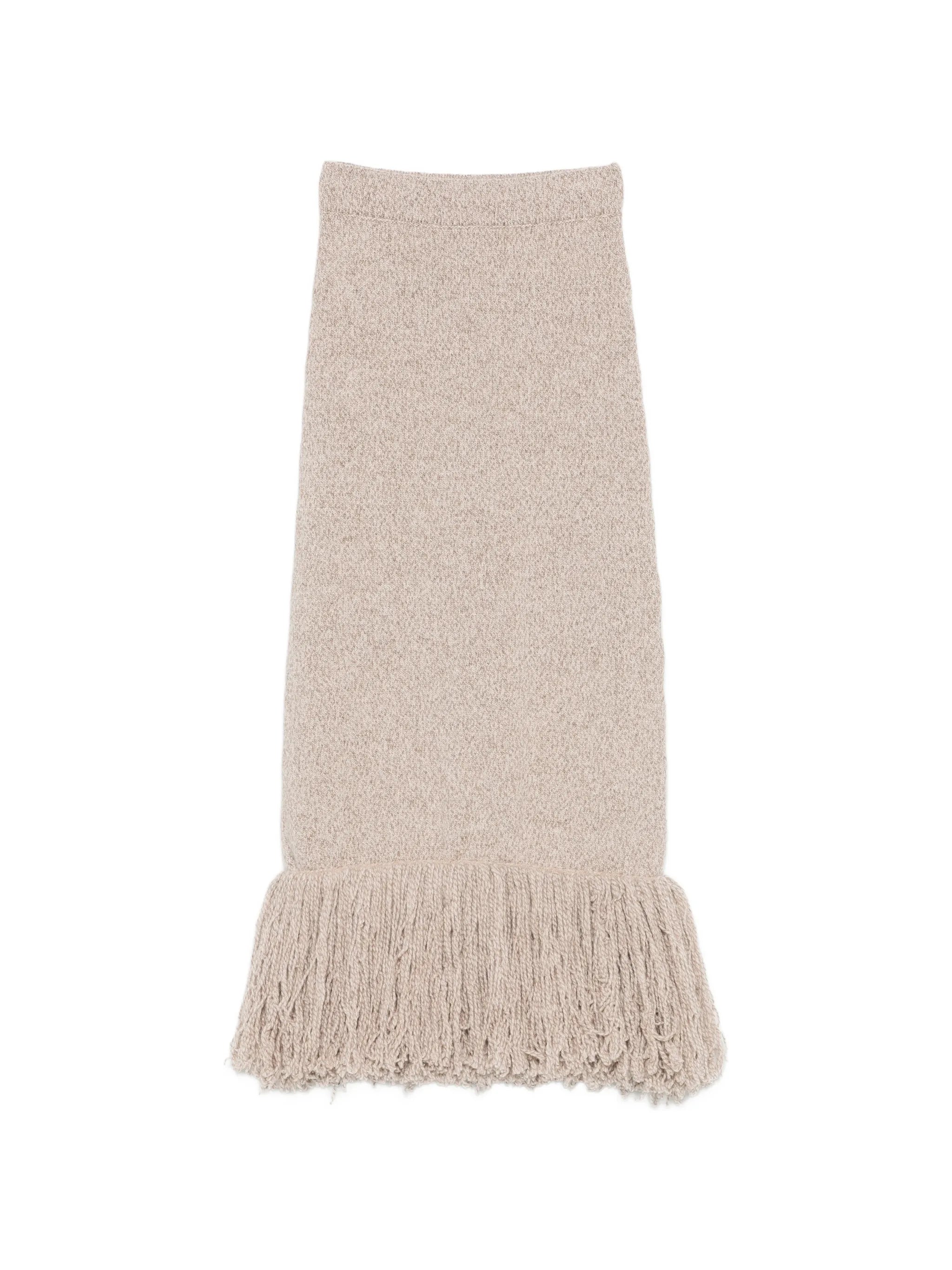 Ely Ely Ely Ely Fringe-trim Knitted Midi Skirt
