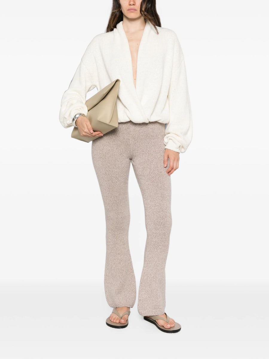 Ely Ely Ely Ely Marl-knit Flared Trousers, view 3