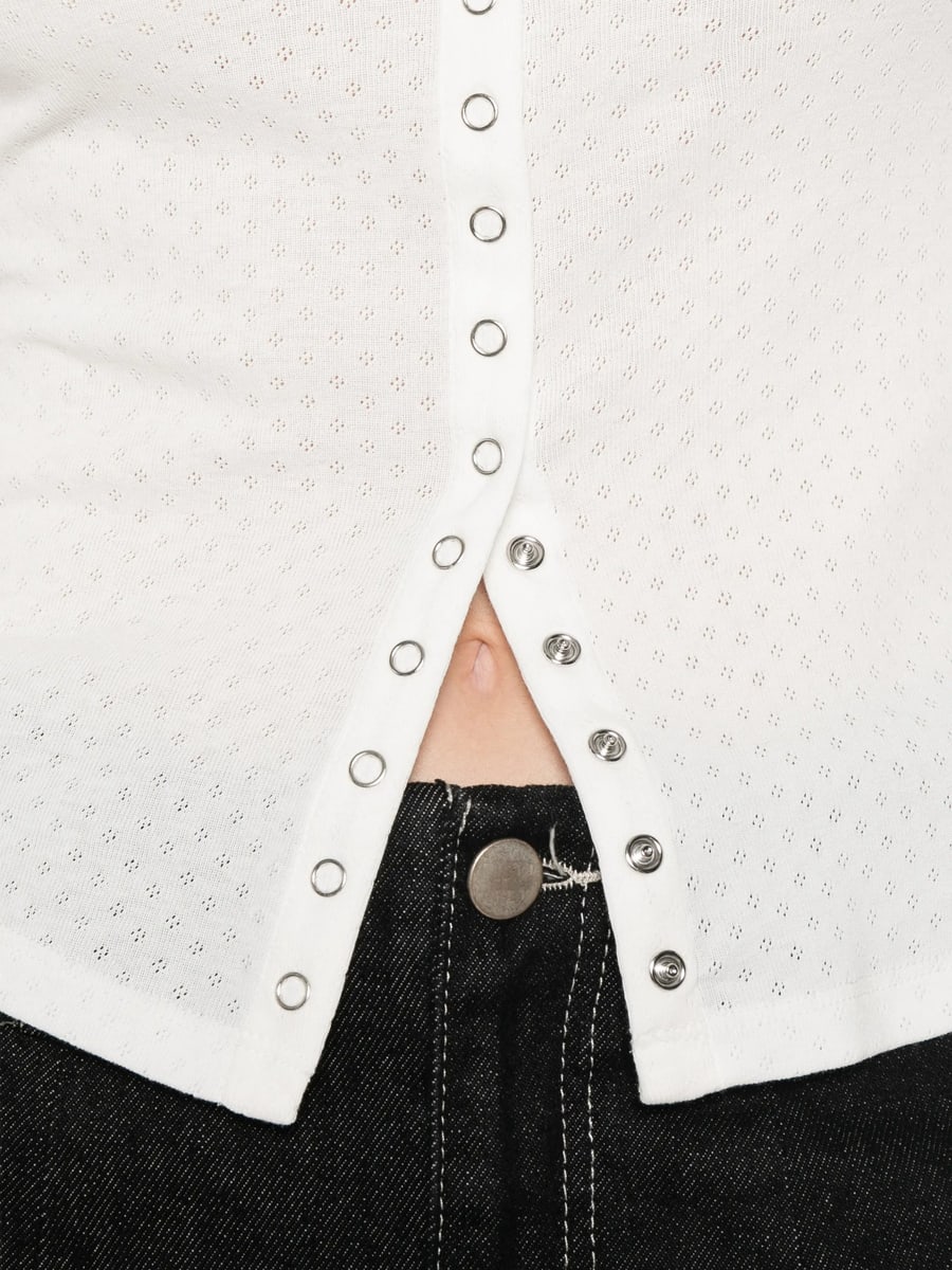Re/done Re/done Olivia Press-stud Top, view 3