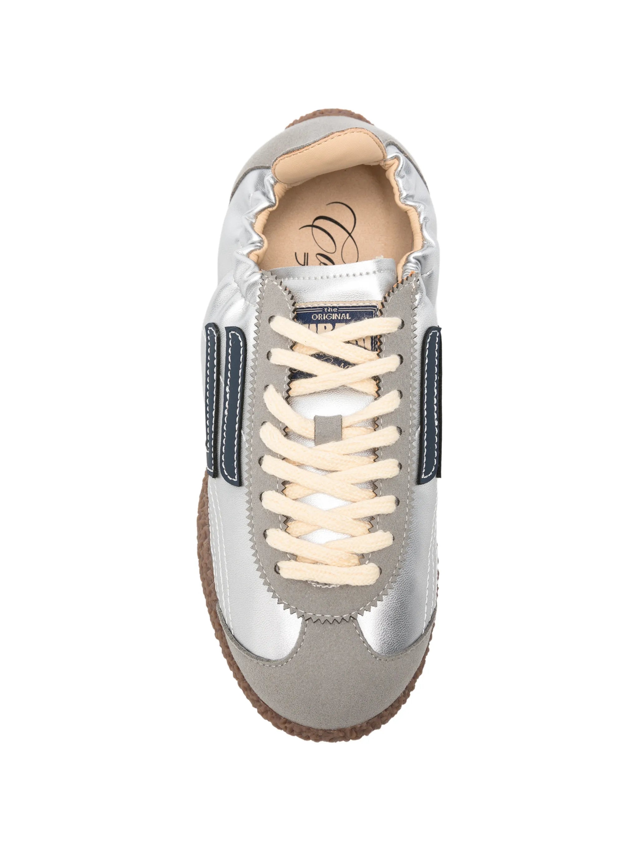 Puraai Puraai Metallic-effect Logo-patch Sneakers, view 2