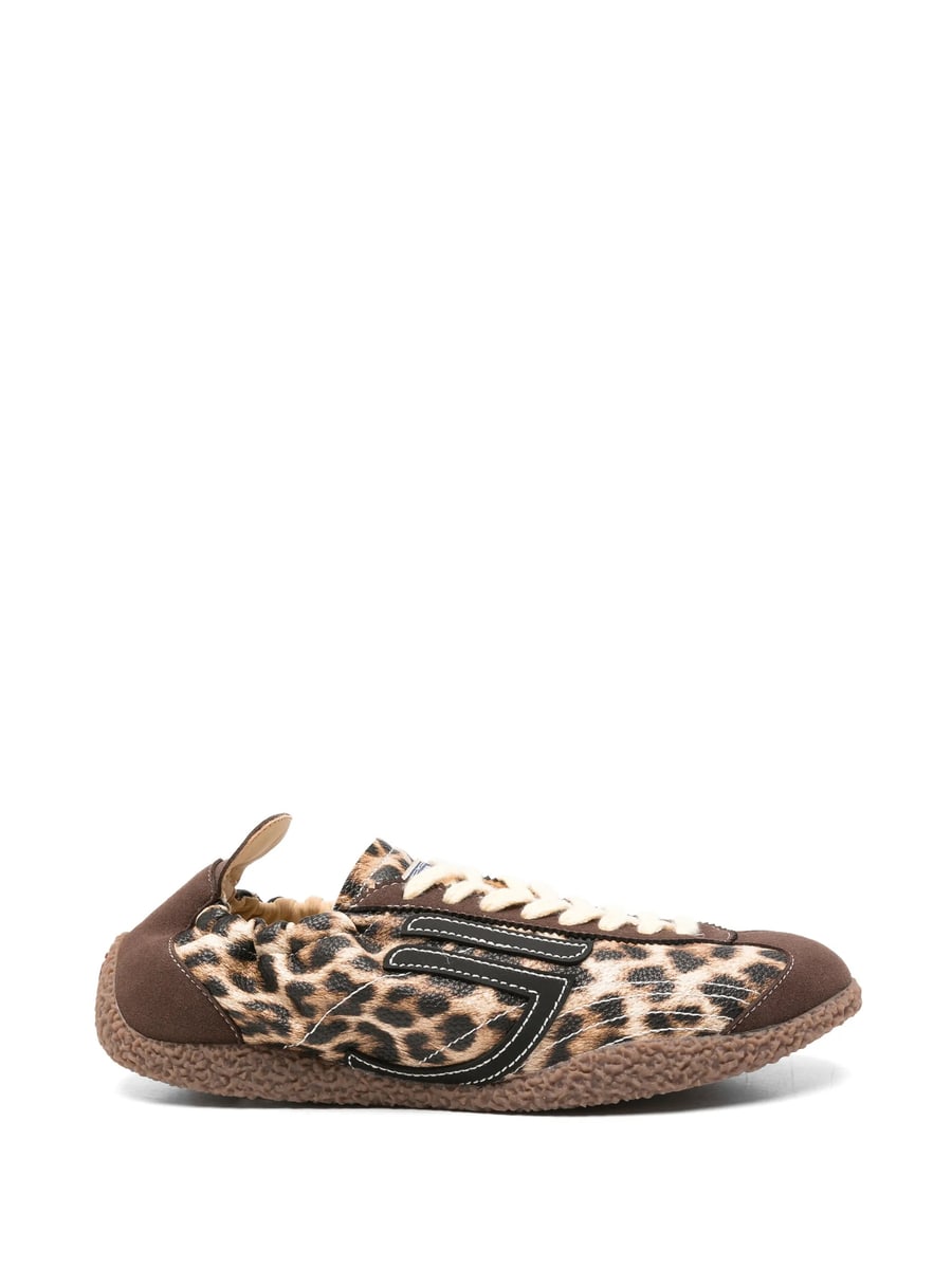 Puraai Puraai Leopard-print Lace-up Sneakers