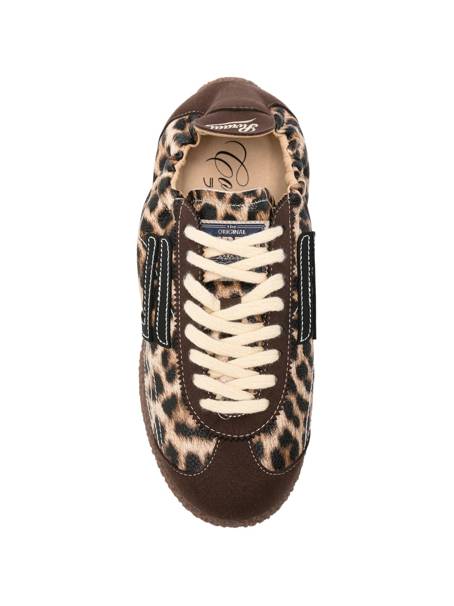 Puraai Puraai Leopard-print Lace-up Sneakers, view 2