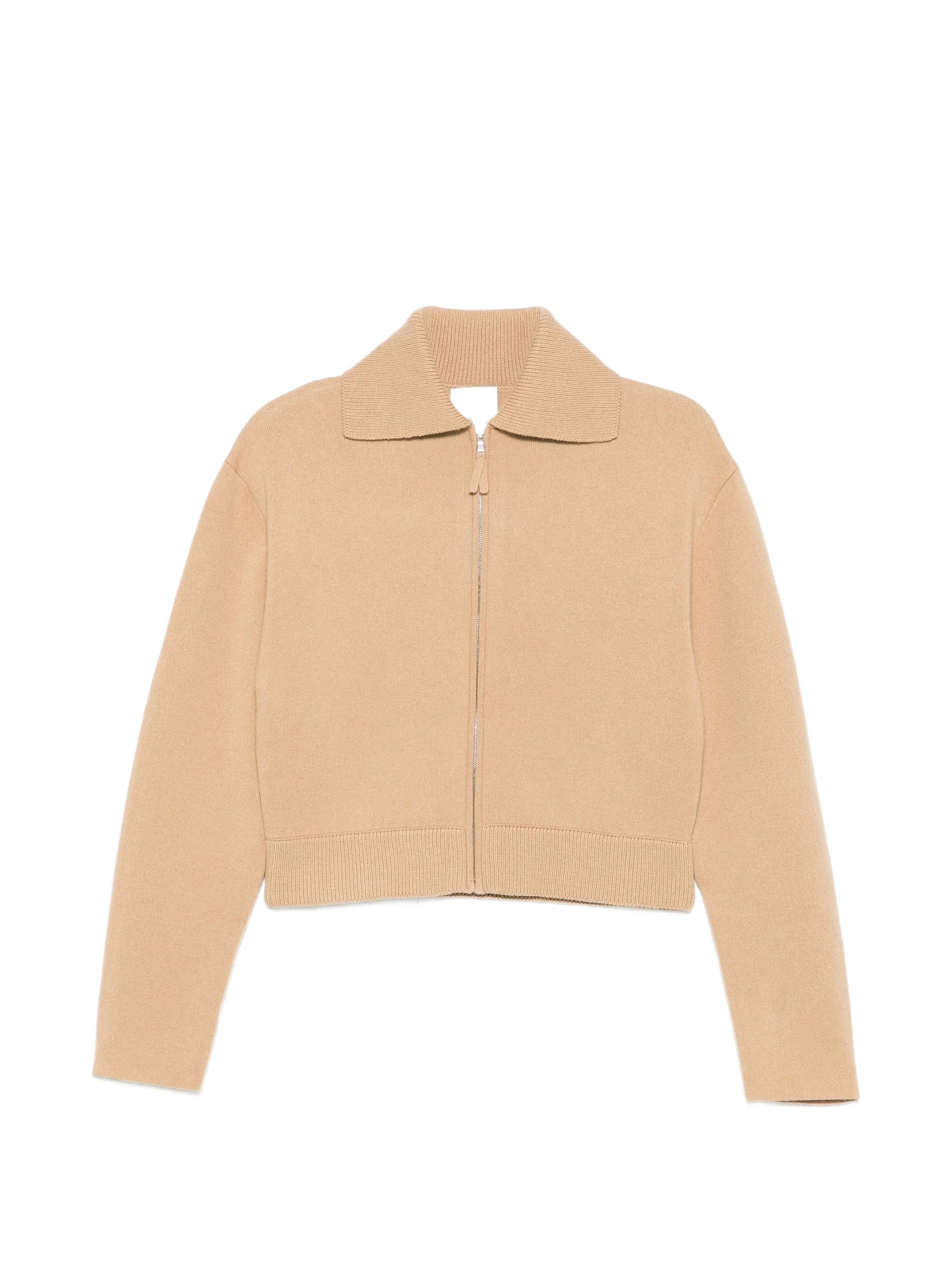 Allude Allude Zip-up Ribbed-trim Cardigan