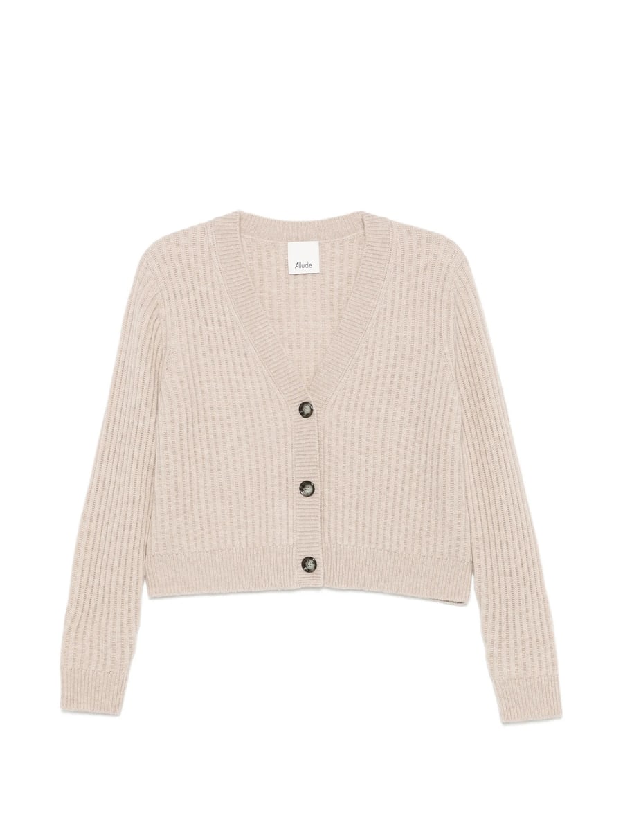 Allude Allude Ribbed-knit V-neck Cardigan