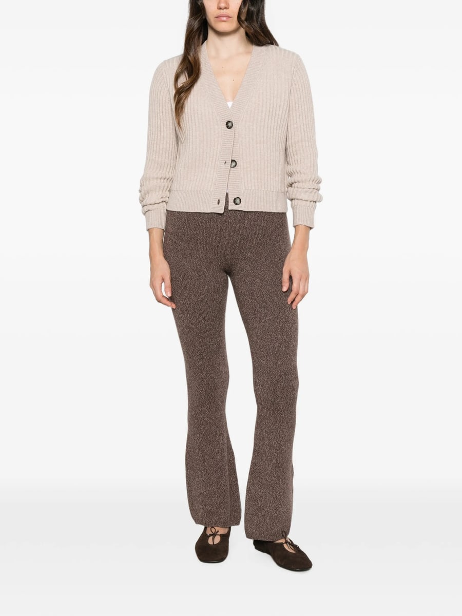 Allude Allude Ribbed-knit V-neck Cardigan, view 2