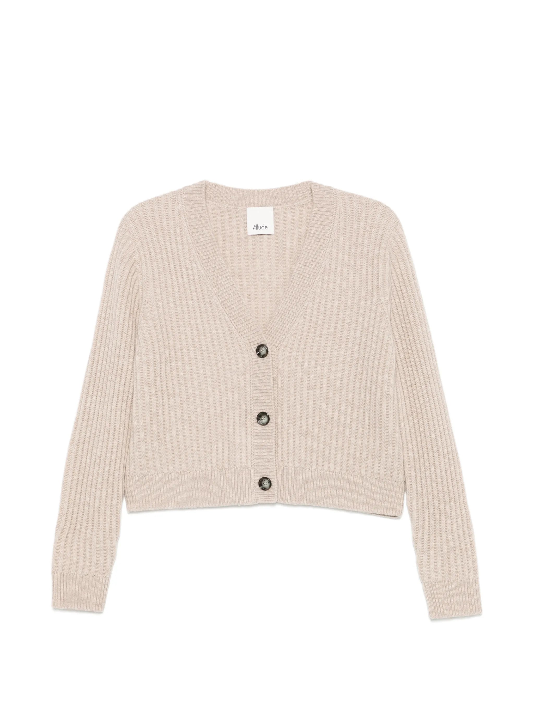 Allude Allude Ribbed-knit V-neck Cardigan